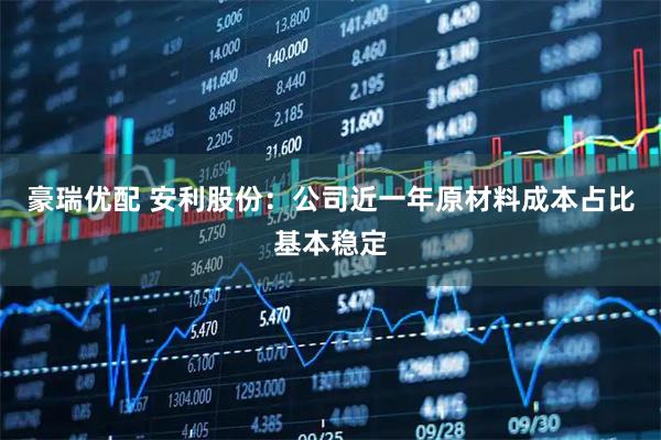 豪瑞优配 安利股份：公司近一年原材料成本占比基本稳定