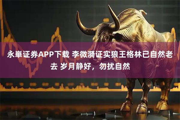 永崋证券APP下载 李微漪证实狼王格林已自然老去 岁月静好，勿扰自然