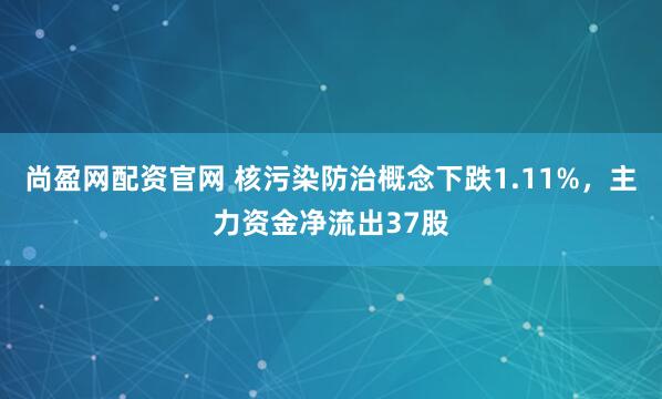 尚盈网配资官网 核污染防治概念下跌1.11%，主力资金净流出37股